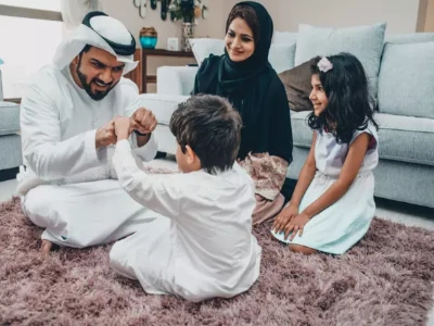 Happy family spending quality time