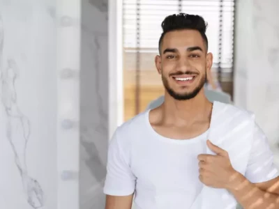 Man smiling confidently