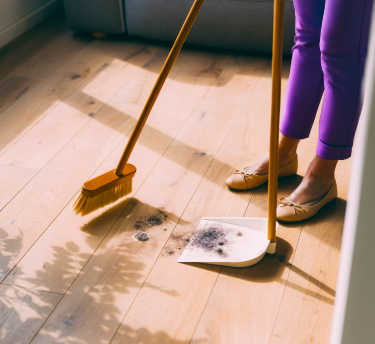 Man vacuuming