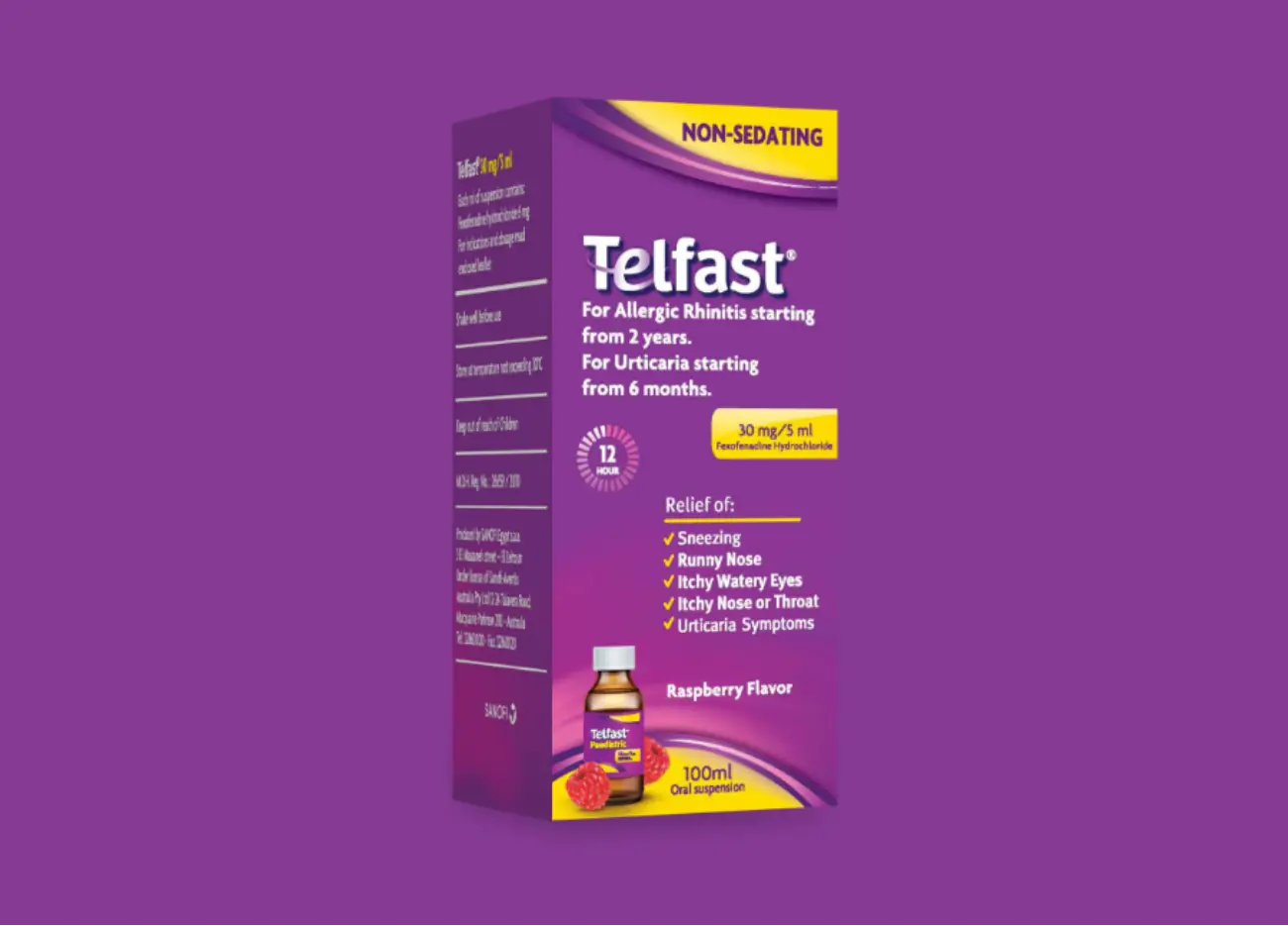 Product shots of Telfast® 24 Hour 120 & 180 mg Allergy