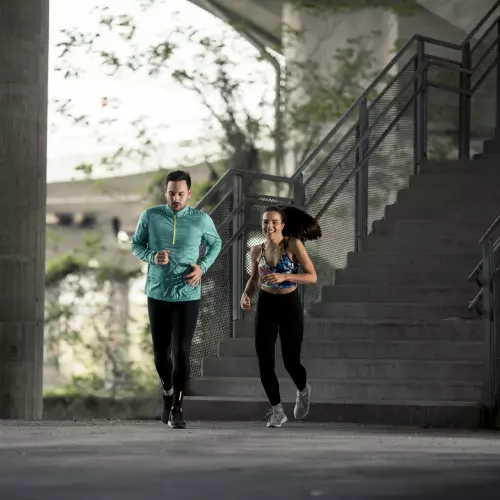 Man and woman exercising outdoor